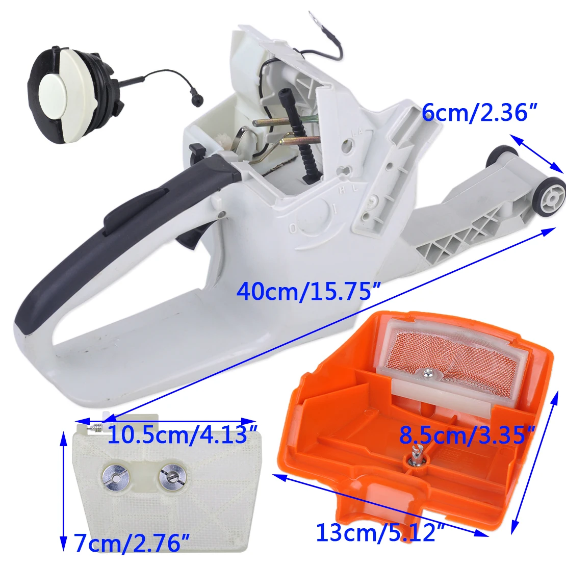 LETAOSK топливный бак сзади ручка и воздушный фильтр и крышка и Кепки комплект подходит для Stihl MS380 бензопилой 1119 350 0852 1119 140 1906