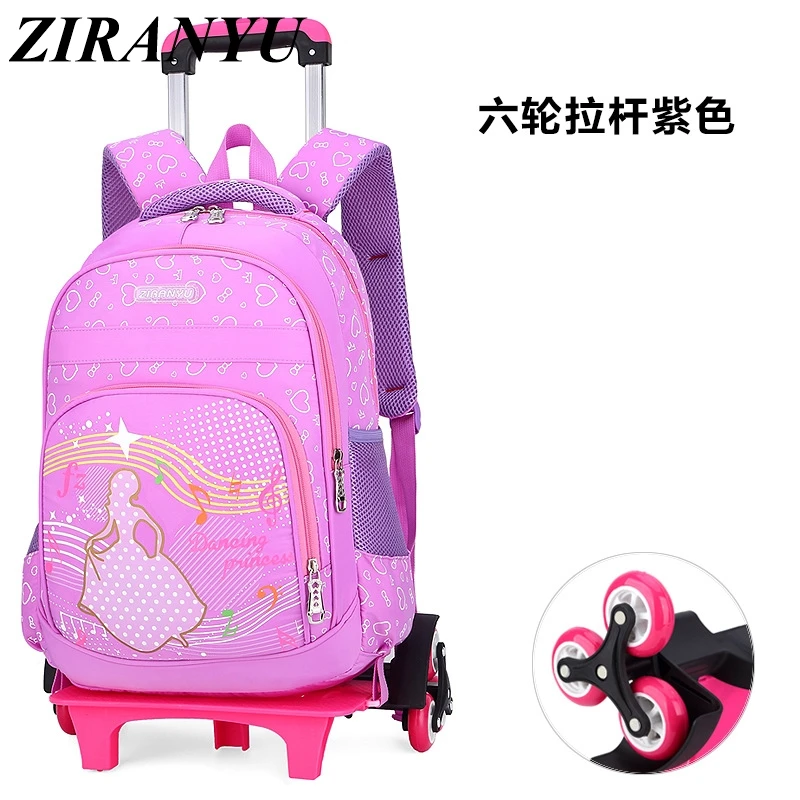 

Trolley Children School Bags Mochilas Kids Backpacks With Wheel Trolley Luggage Girls princess backpack Backbag kids Schoolbag