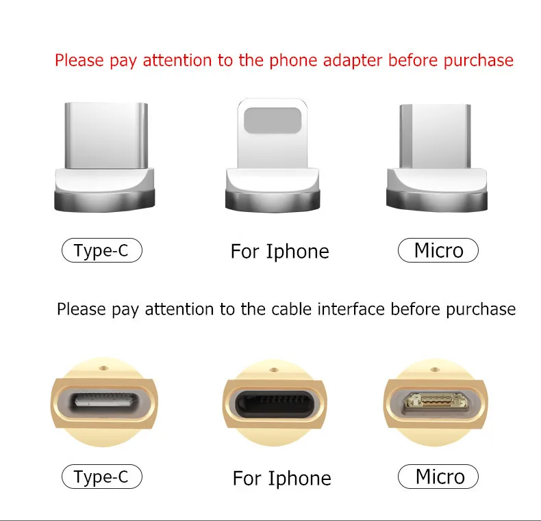 Магнитный Кабель-адаптер для Iphone samsung, магнитный Micro USB разъем type-C, адаптер для зарядки для IPhone, Android, кабели для зарядки