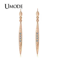 UMODE Новинка 2014, модные винтажные серьги с покрытием из розового золота 18к, женские висячие серьги JE0168 - изображение