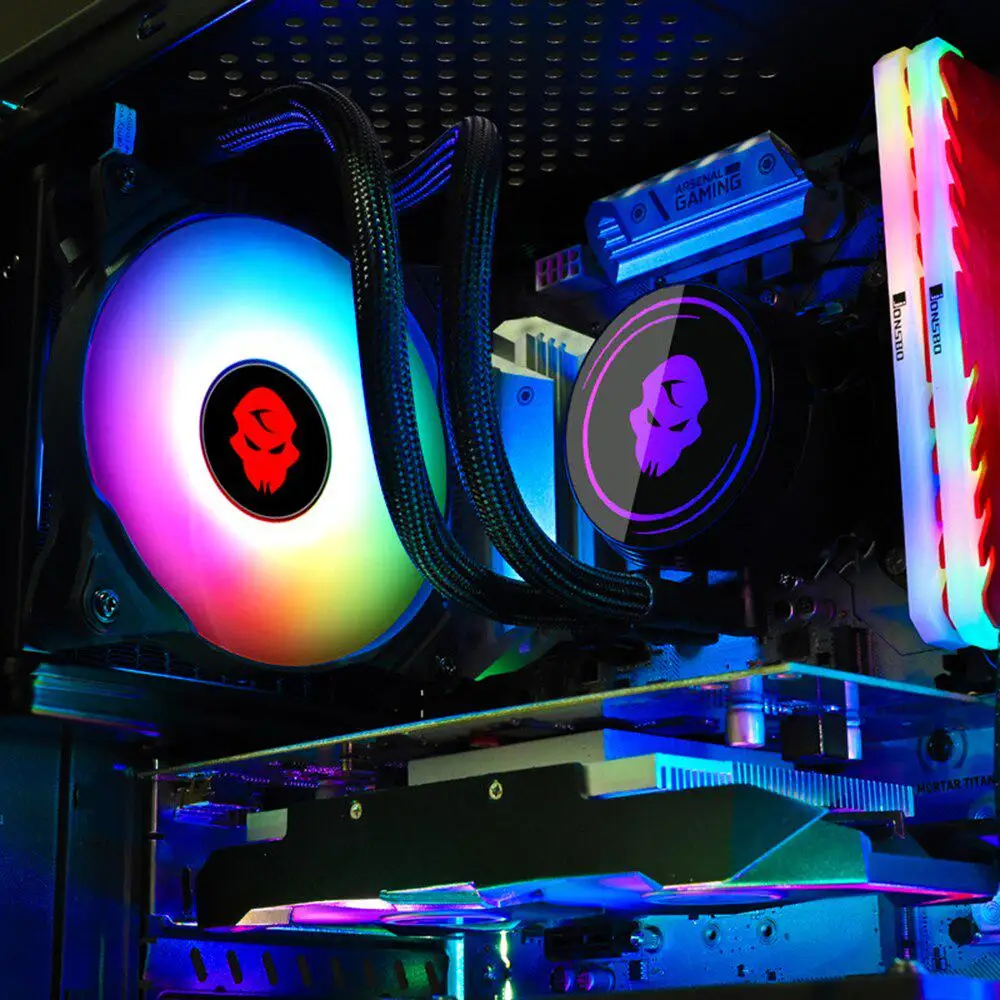 120VGA 120 мм AIO кулер для воды для игровой vga-карты, светодиодный светильник, Nvidia& ATI