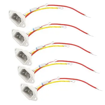 

AC 250V 10A IEC320 C14 Electrical Cooker Plug Adapter w Fuse Protector 5 Pcs