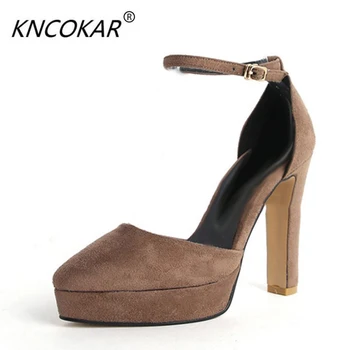 

KNCOKAR In spring and autumn of 2017, the new women's shoes will have a high-heel waterproof platform and a waterproof platform