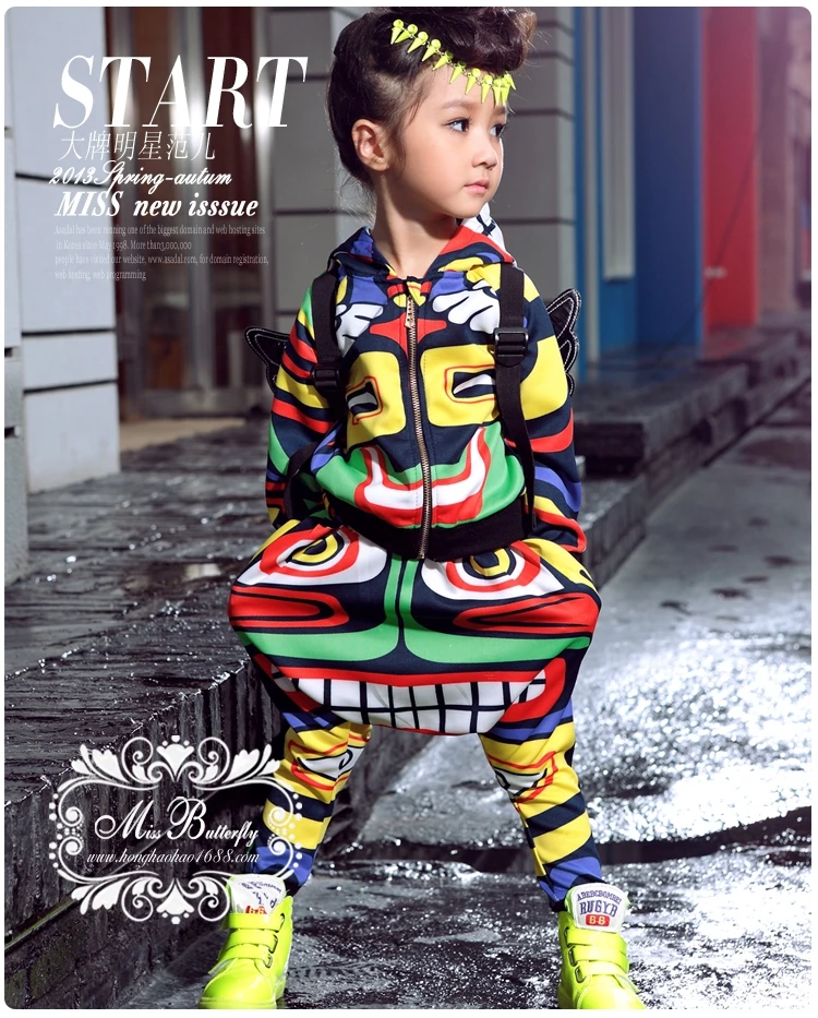 Kids set Costume Hip Hop harem dance pants Hoodie Jamaica Totem suits twinset