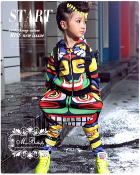 

Maya children clothing set dance Unisex Costumes Jamaica Totem kids Hip Hop harem pants & sweatshirt suits Boys Active twinset