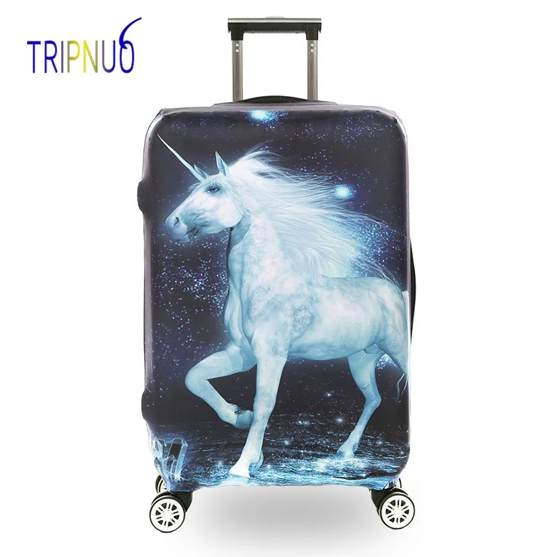 

TRIPNUO White Horse Thickest Elastic Luggage Cover Zipper Suit For 18-32 inch Trunk Case Travel Suitcase Protective Covers Bags