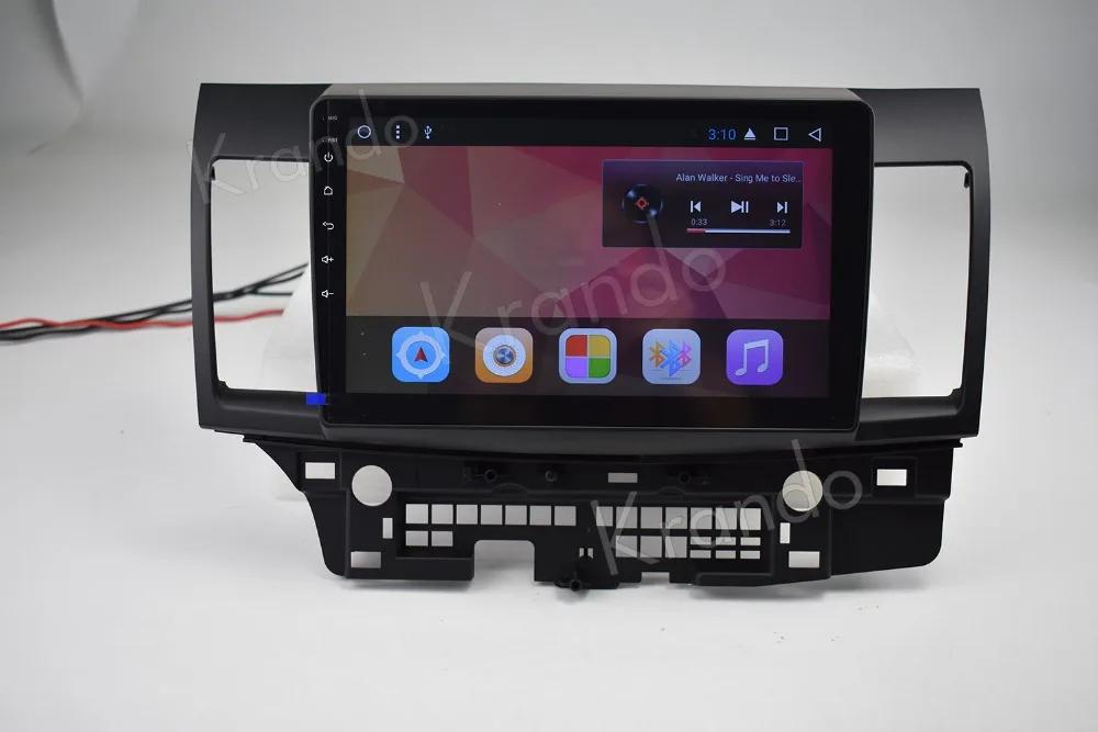 Cheap Krando Android 8.1 10.1" IPS Full touch car multimedia player for For Mitsubishi lancer / EX 2007-2015 GPS navigation system BT 1