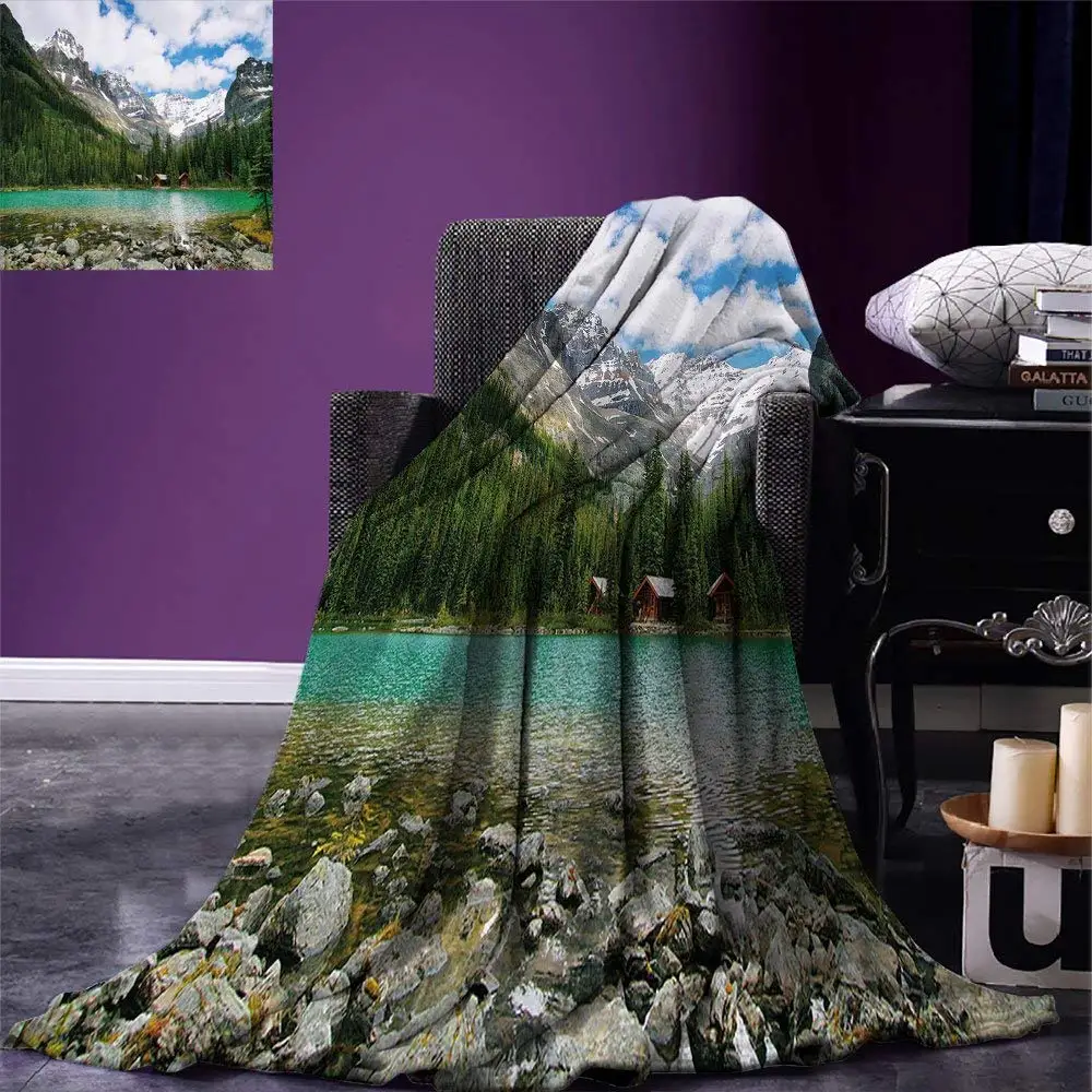 Landscape Throw Blanket Canada Ohara Lake Yoho National Park with