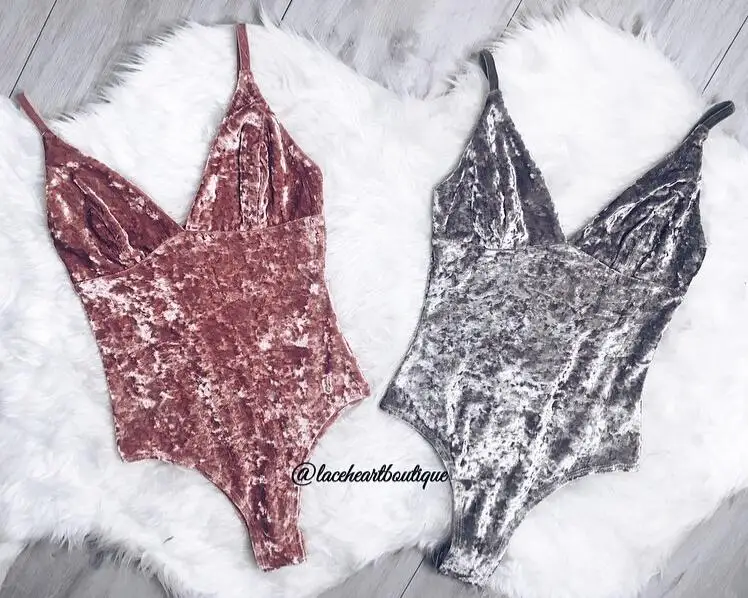 Velvet Bodysuit Top Skinny Thong Bodysuit Women Bodysuit Sexy Deep V Neck Bodysuit Women Sleeveless Short Jumpsuit Romper black cut out bodysuit