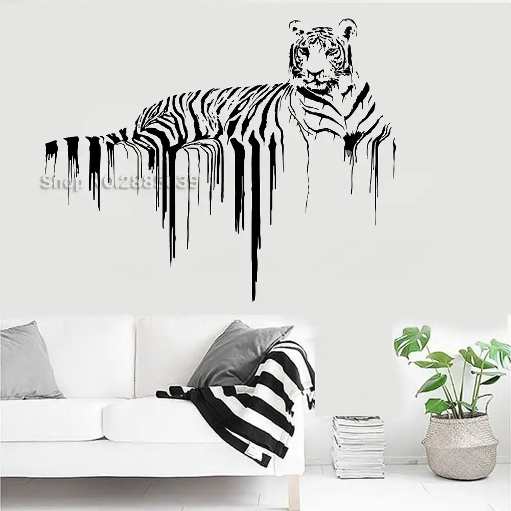 new arrival tiger wall decals african wild pride animals stickers designs art office home decoration wall murals removable lc780 wall designs stickers