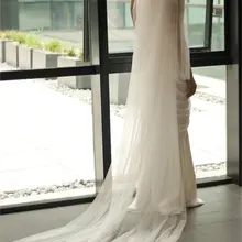 Фаты два слоя глава длинные тюль фата на мантилья милый край часовня фата с гребень AV005