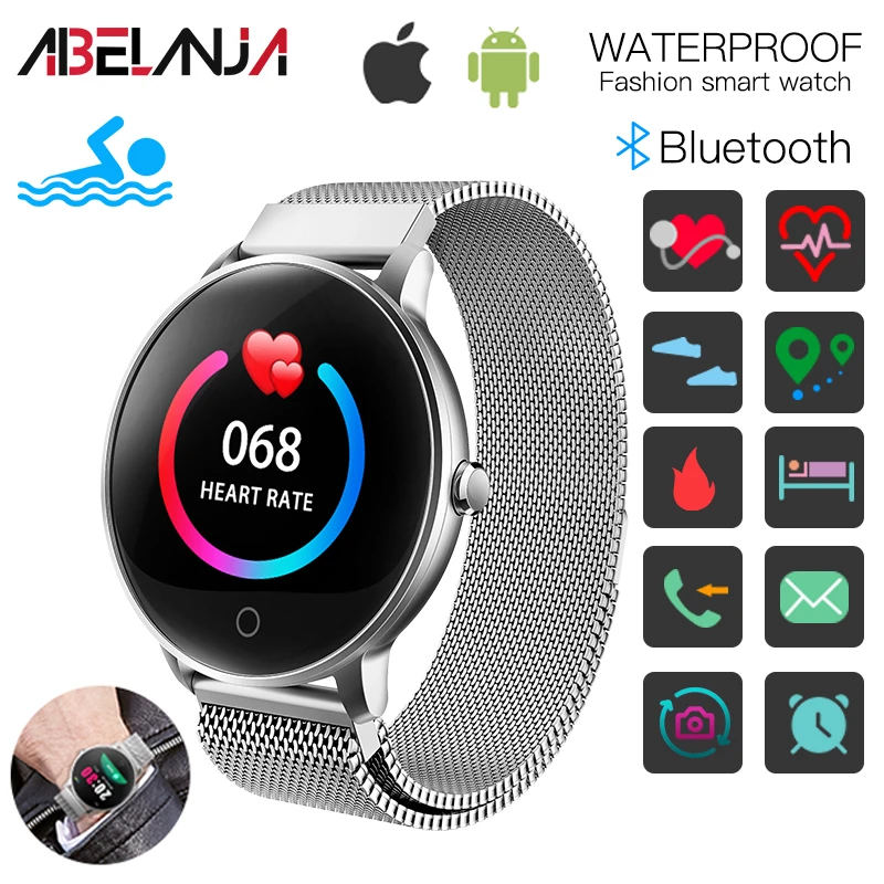 

Fitness Tracker, O8 Colorful Screen Bluetooth Smart Watch with Steps Counting Sleep Heart Rate blood pressure Monitoring