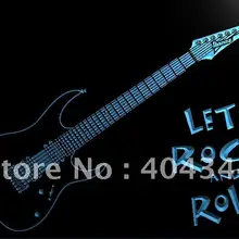 LB796-гитара Let's Rock n ролл Музыка светодиодный неоновый свет знак
