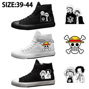 

Monkey D. Luffy One Piece Pattern High Top Breathable Canvas Uppers Men Sneakers 2019 Lace-Up Customized Student Shoes A1965