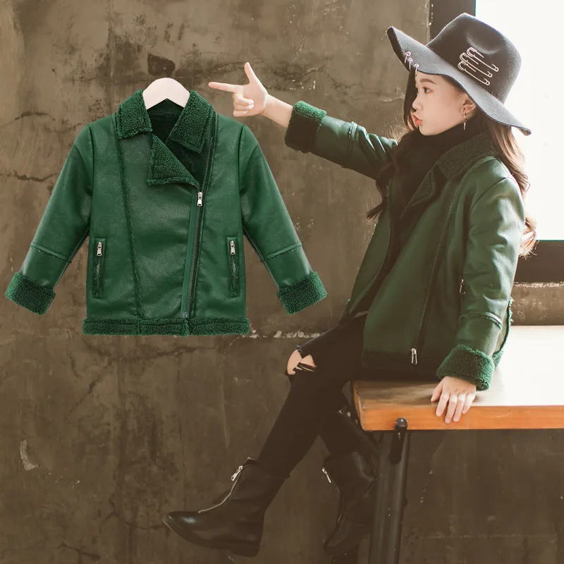 

New Girl Coats Kids Leather Jacket Girl Spring Autumn Manteau Fille Kids Jacket 8NT005