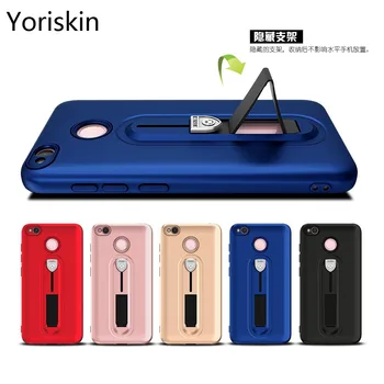 

Luxury Hybrid PC + TPU Impact Phone Cover Case For Xiaomi Redmi 4X With Retractable Bracket Stand Slim Back Case Conque Fundas