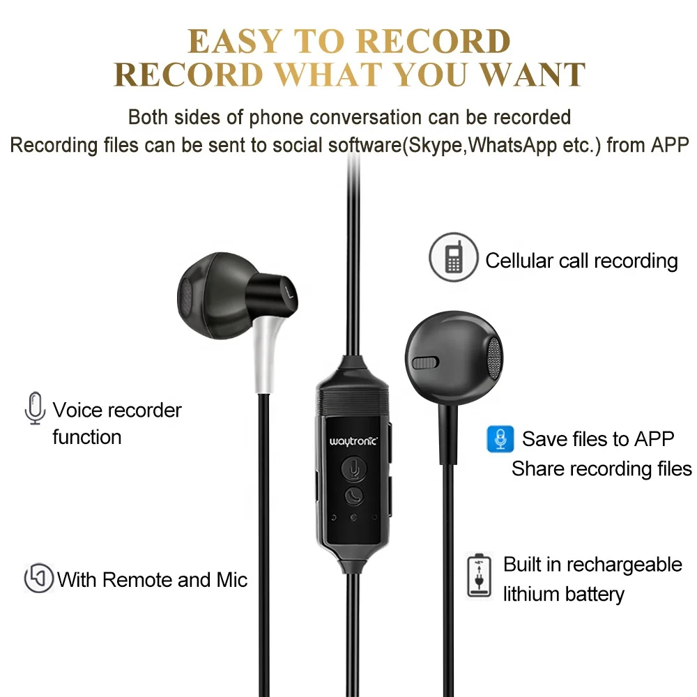 Новый сотовый телефон диктофон наушники гарнитура для iPhone Skype WeChat Facebook WhatsApp