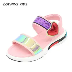 CCTWINS/детская обувь; коллекция 2019 года; модные летние повседневные сандалии с сердечками для девочек; детская пляжная обувь на плоской