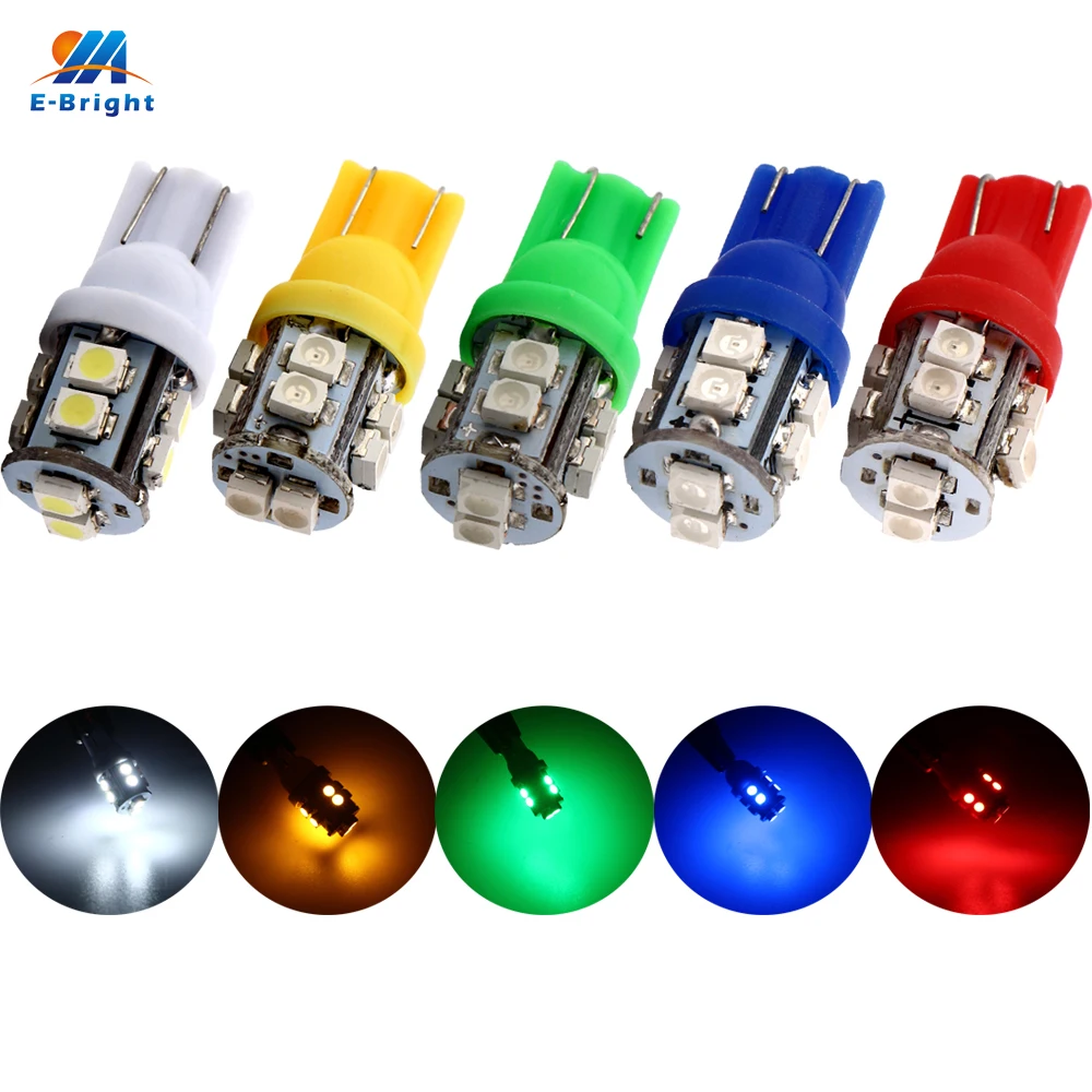 

1000 PCS T10 3528 10LEDs 194 168 1210 Auto Led lights 10 SMD W5W 12V DC White Blue Red Green Yellow Signal Car Lights