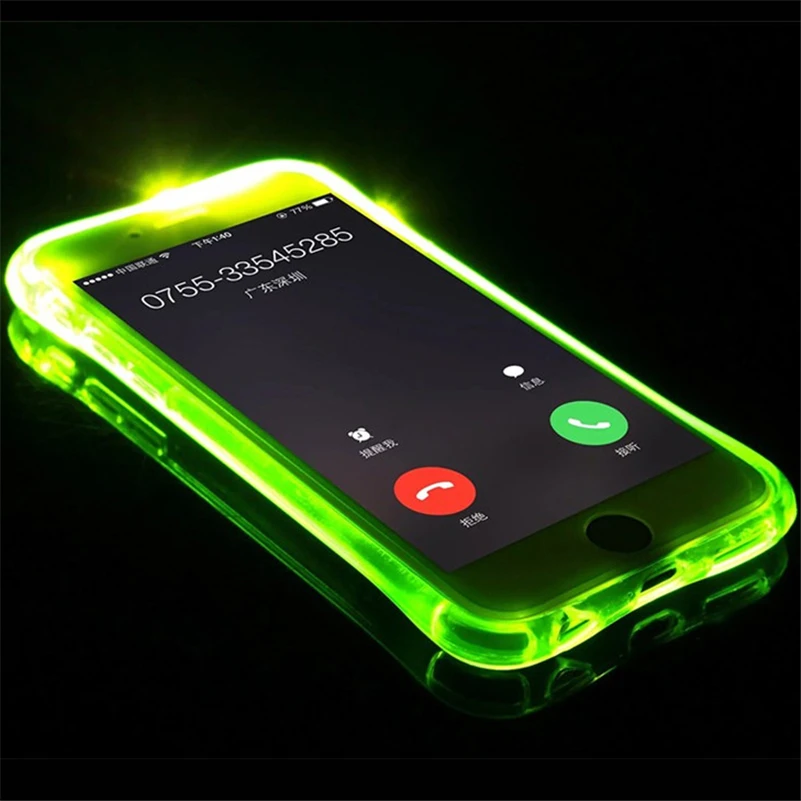 

WTSZKL glitter case For iPhone 5 5S SE 6 6S 7 8 Plus XR XS Max Cases Luminous Back Cover For iphone x Up Remind incoming