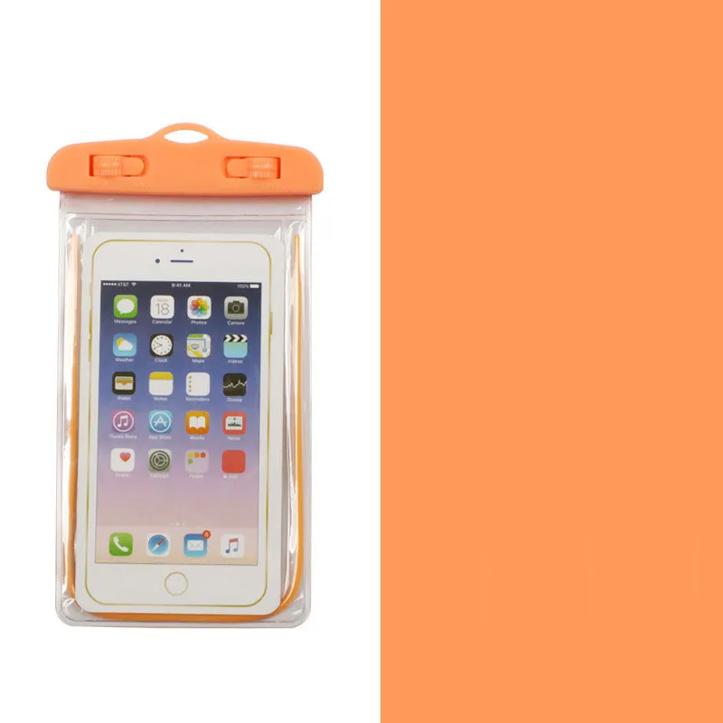 CRUSHONU Водонепроницаемый плавание сумки Серебристые телефона для наружной Дайвинг пляжные воды мешок - Цвет: Orange