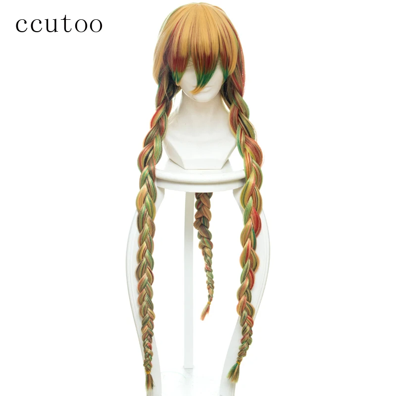 Ccutoo Land of the Lustrous 110 см косы длинные прямые синтетические волосы Косплей Полный парик Хэллоуин Карнавальный костюм вечерние парики - Цвет: Многоцветный