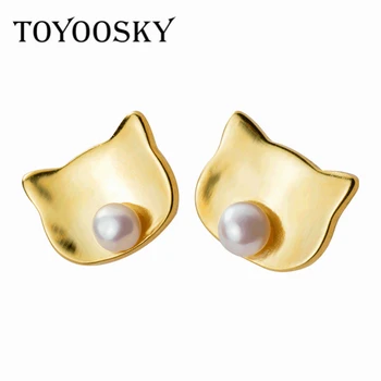 

Cute 925 Sterling Silver Animal Small Bear Earrings For Child With Shell Pearl Fashion Jewelry Gift 2 Colors Choices Dropshippin