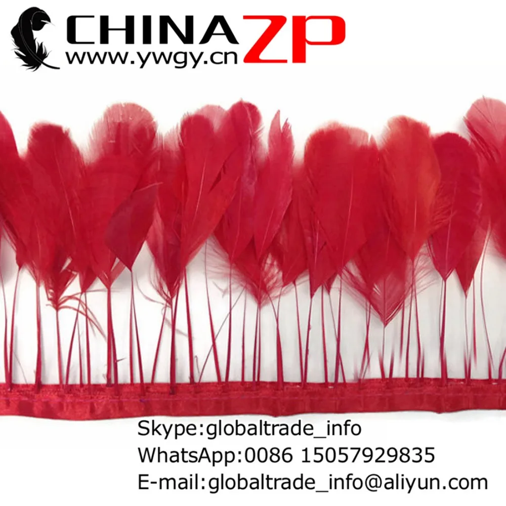 

4-6 Inch Manufacturer in CHINAZP Factory 10yards/lot Good Quality Dyed Red Stripped Rooster Coque Tail Feathers Trim