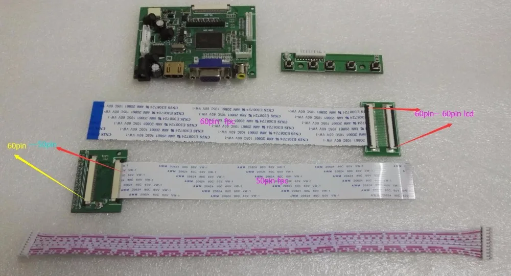 HDMI VGA 2AV 60PIN TTL LVDS Controller Board Module Monitor Kit for Raspberry PI LCD HSD062IDW1 HSD070IDW1 Panel freeship HDMI VGA 2AV 60PIN TTL LVDS Controller Board Module Monitor Kit for Raspberry PI LCD HSD062IDW1 HSD070IDW1 Panel freeship
