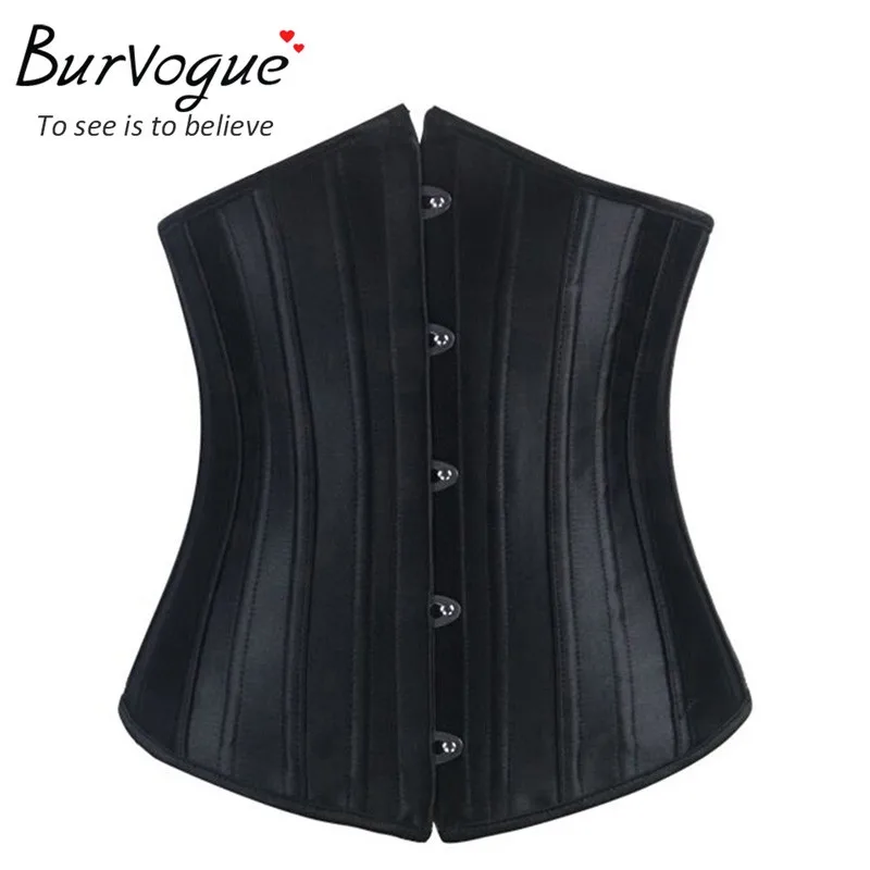 Burvogue сексуальные корсеты и бюстье под грудью Сталь костей атласная Корсет для