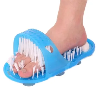 

1PCS Shower Foot Feet Cleaner Scrubber Washer Foot Health Care Household Bathroom Stone Massager Slipper Blue