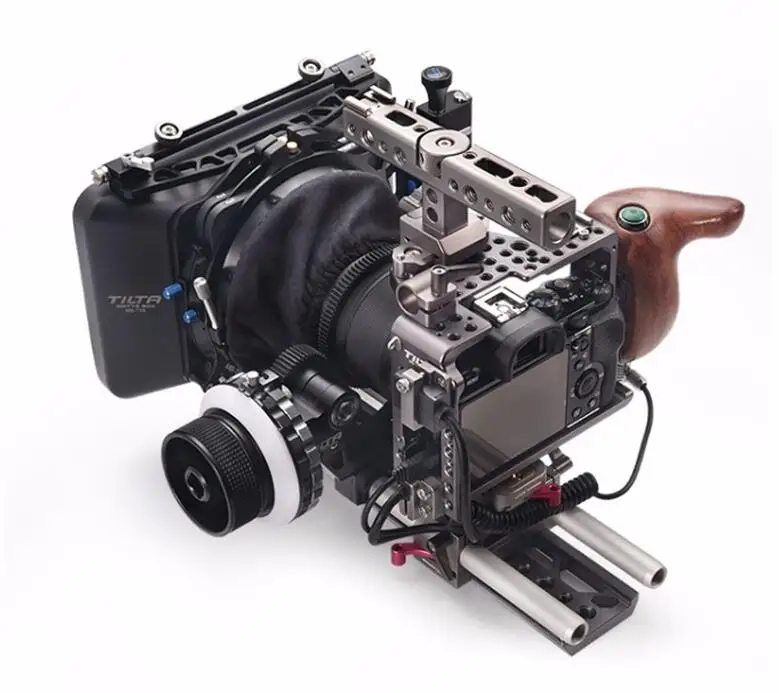 US $1.299.00 Tilta EST17C A7 A7S A7S2 A7R2 Rig Kit Cage Baseplate Wooden Handle Follow Focus 44 Lightweight Matte Box For Sony A7