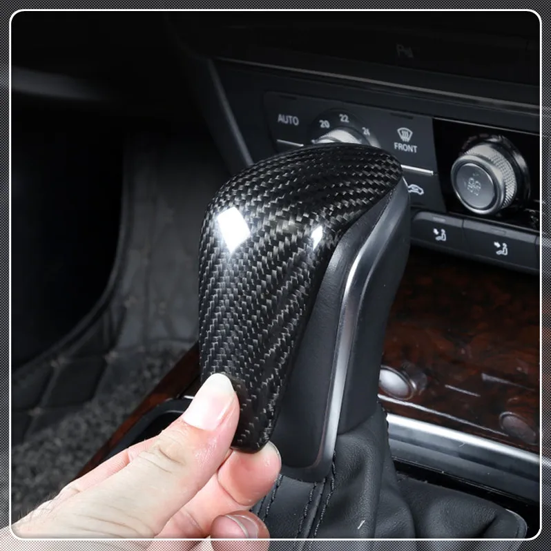Car Gear Shift Knob Cover Carbon Fiber For Audi A6 2016 2017 2018/ A7