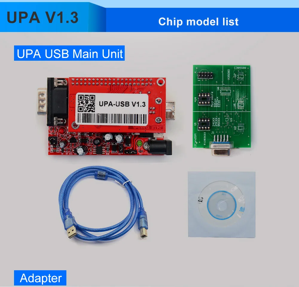 UPA зарубежный склад Новое поступление UPA Usb программатор диагностический инструмент UPA-USB ECU Программатор UPA USB V1.3 с полным адаптером UPA