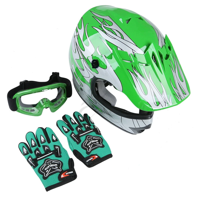 S/M/L/XL DOT Youth Kids Dirt Bike ATV Full Face шлем очки W/перчатки 6 цветов аксессуары для мотоциклов