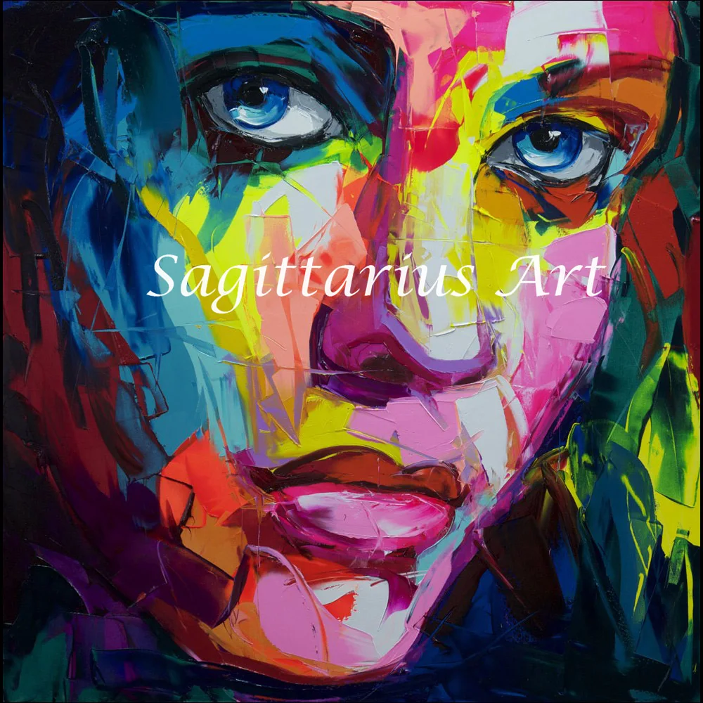 

Francoise Nielly Designers Hand Painted High quality Palette knife Abstract Oil Painting Canvas handmade Home Bedroom face Art