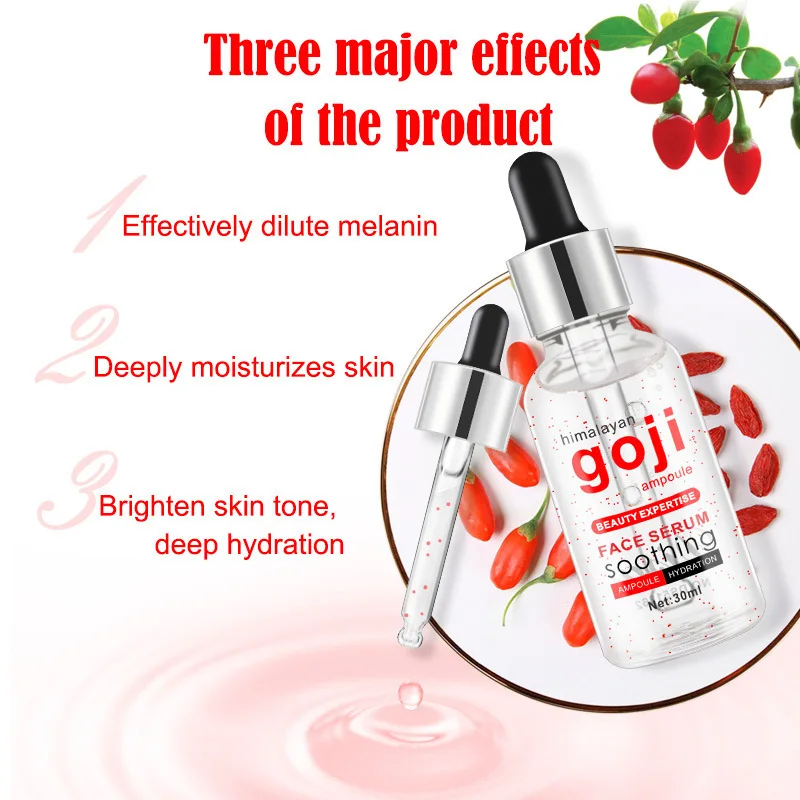 30ML Goji Serum Anti-Wrinkle Face Serum with Hyaluronic Acid and Vitamin E- Organic Anti-Aging Serum for Face Eye Treatment