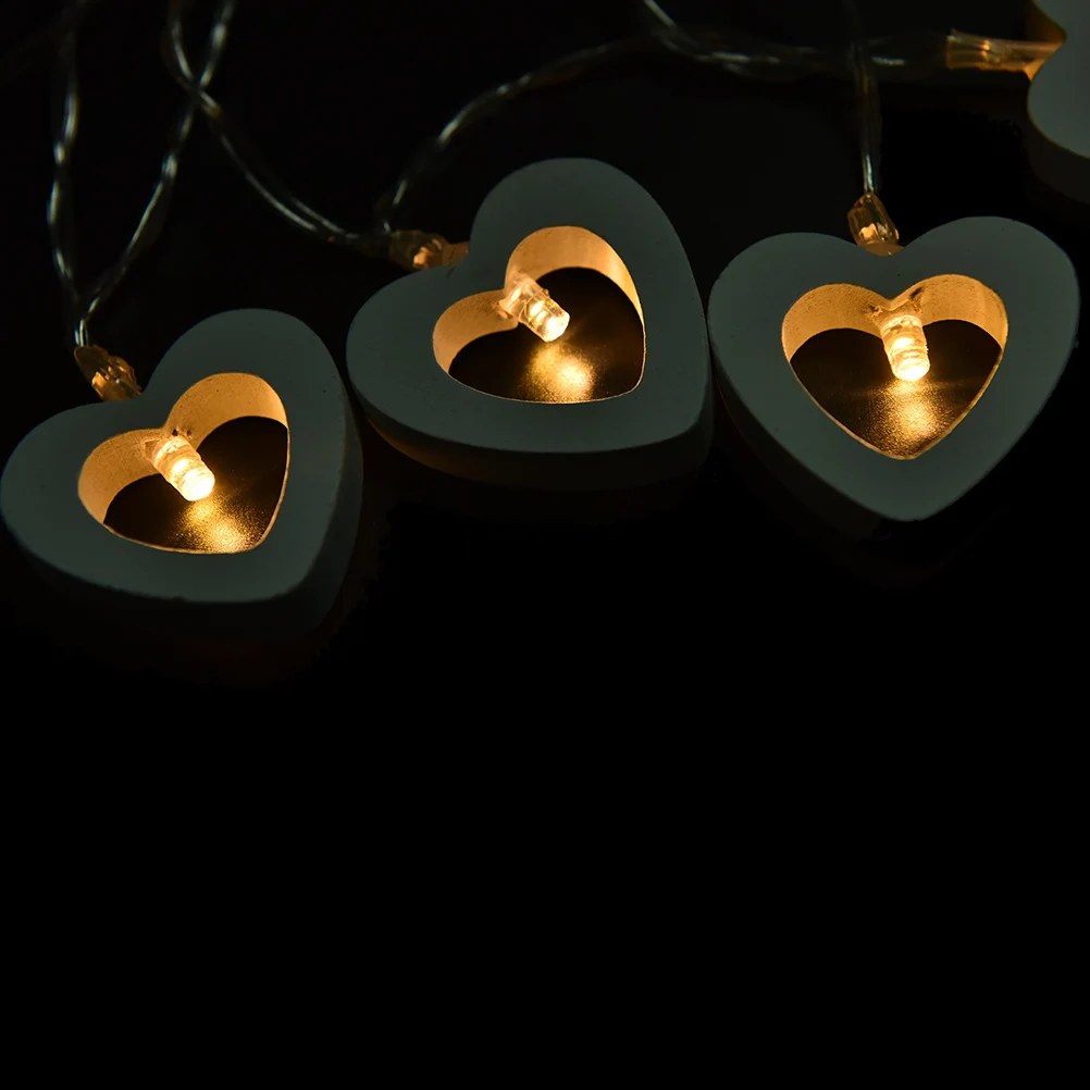 Струйное Водонепроницаемый 10 фонари светодиодные строки деревянный в форме сердца светодиодов indoor наружное освещение для Свадебная
