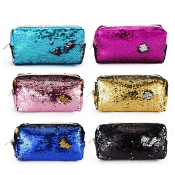 

Mermaid Sequin Pencil Box Makeup Case Gift Women Glitter Cosmetic Bag