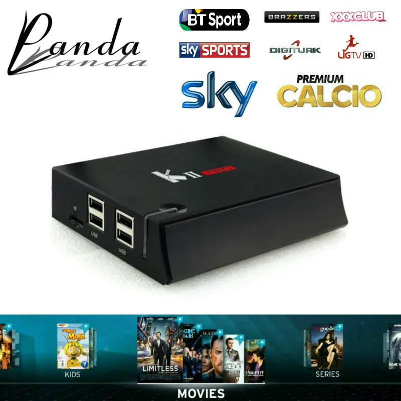  Italy Iptv Box KII Pro DVB S2 T2 Android 5.1  1300 live channels+7000 VOD Europe iptv Amlogic S905 Bluetooth 2/16GB 2.4G/5G 