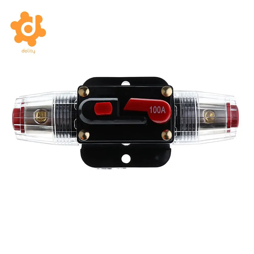 dolity DC 12V-24V Car RV Audio Inline Circuit Breaker Fuse Manual Reset Switch 20A 30A 40A 50A 60A 80A 100A 150A
