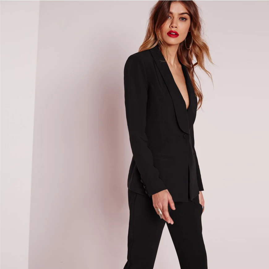 Darcydebie одежда черный офисный Блейзер пиджак Женский Повседневный тонкий элегантный женский костюм пальто с v-образным вырезом сексуальный шикарный комплект костюм Блейзер