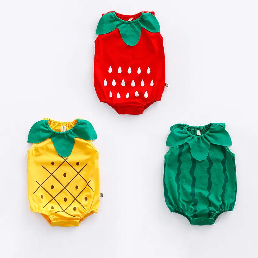 

2017 New Baby Rompers Cute Summer Fruit Costumes Infant Kids Newborn Cute Jumpsuit Romper 0-2 Years US Clothes