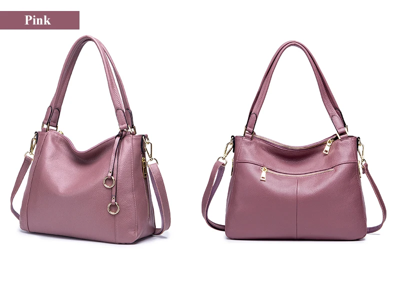 Lomelobo Women Genuine Leather Shoulder Bags Luxury Lady Fashion Litchi Pattern Casual Tote Female Handbags Girls Messenger Bags 2019 HBL5559 Details (19)