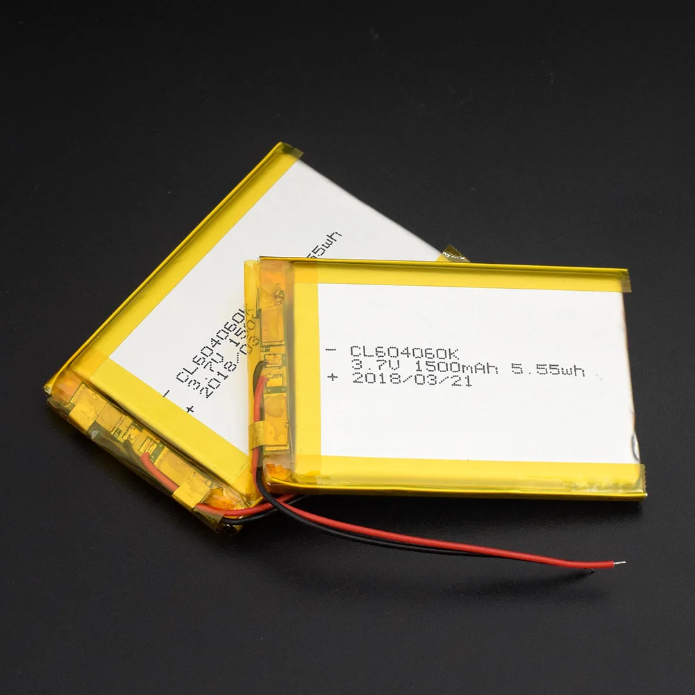 604060 1500mAh 2pcs 604060 3,7 в 1500 мАч литий-ионный Аккумулятор литиевый Li-Po полимерный аккумулятор для Bluetooth динамик PDA gps interphone - Цвет: 604060 1500mAh 2pcs