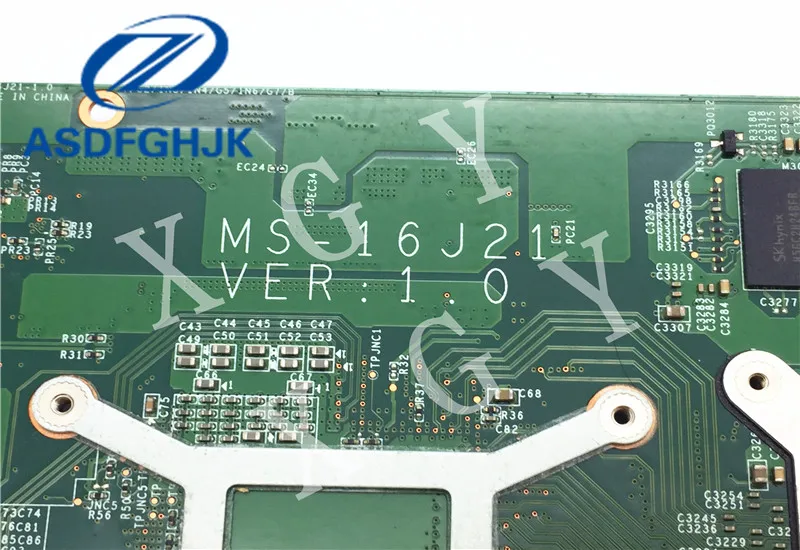 incredible  Laptop Motherboard FOR MSI GE62 PE70 2QD MS-16J21 MS-16J2 MOTHERBOARD DDR3 non-integrated N16P-GX-A