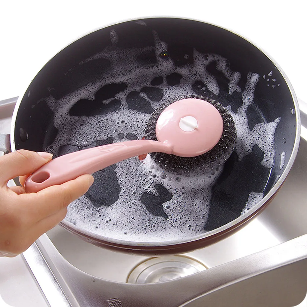 Feiqiong Чистящая Щетка из нержавеющей стали пластиковая щетка с длинной ручкой щетка для мытья посуды кухонные аксессуары