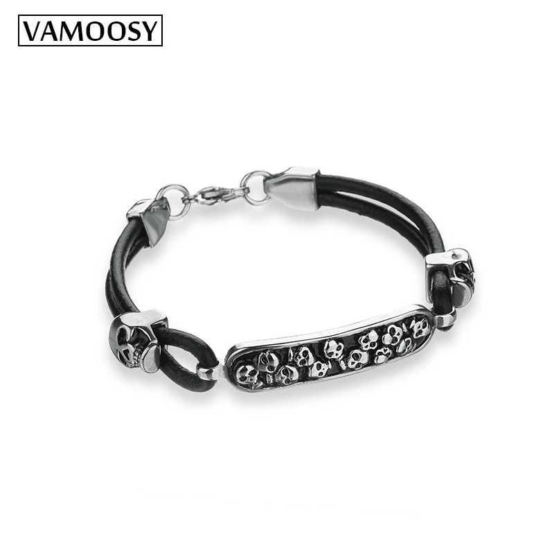 Mens Bracelets 2018 Fashion High-grade Leather Bracelet Men 925 Jewelry Skull Bracelet Punk Stainless Steel Bracelet Women Men цена Mens Bracelets 2018 Fashion High-grade Leather Bracelet Men 925 Jewelry Skull Bracelet Punk Stainless Steel Bracelet Women Men цены онлайн