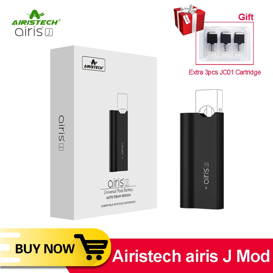 

Original Airistech Airis J Vape Pod Vaporizer for Nico Salt Pod Mod System JC01 Free Cartridge Vape Pen Battery E Cigarette Kit