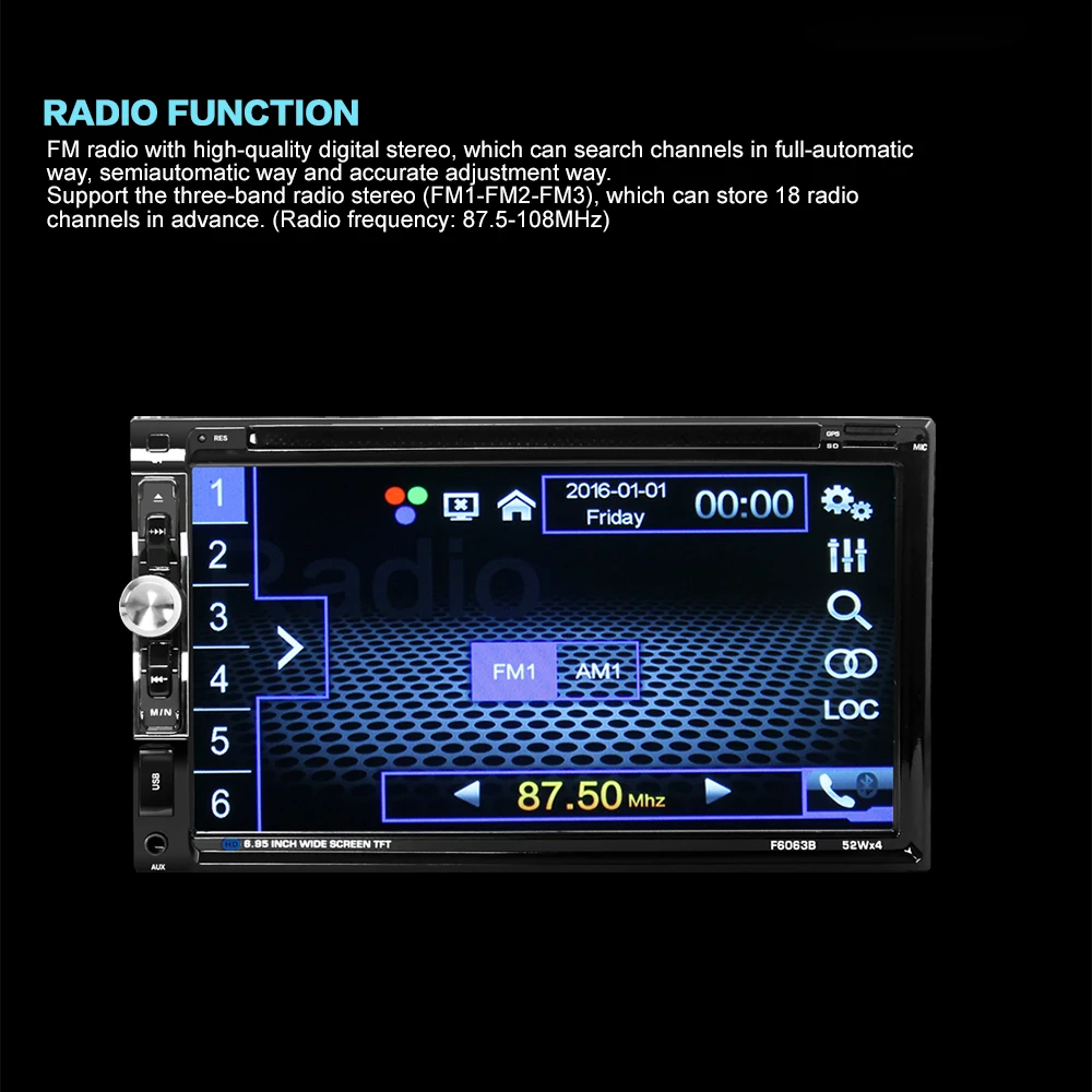 Best Car DVD Player GPS Stereo 2 DIN Android 5.1 Auto Radio Octa Core 7 Inch Universal  bluetooth Audio Head Unit Support DAB DVR OBD 6